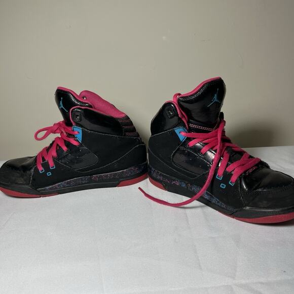 2013 Nike Air Jordan SC1 Black/Dynamic Blue/Vivid Pink Youth Shoes Size 3Y Retro - Picture 9 of 9